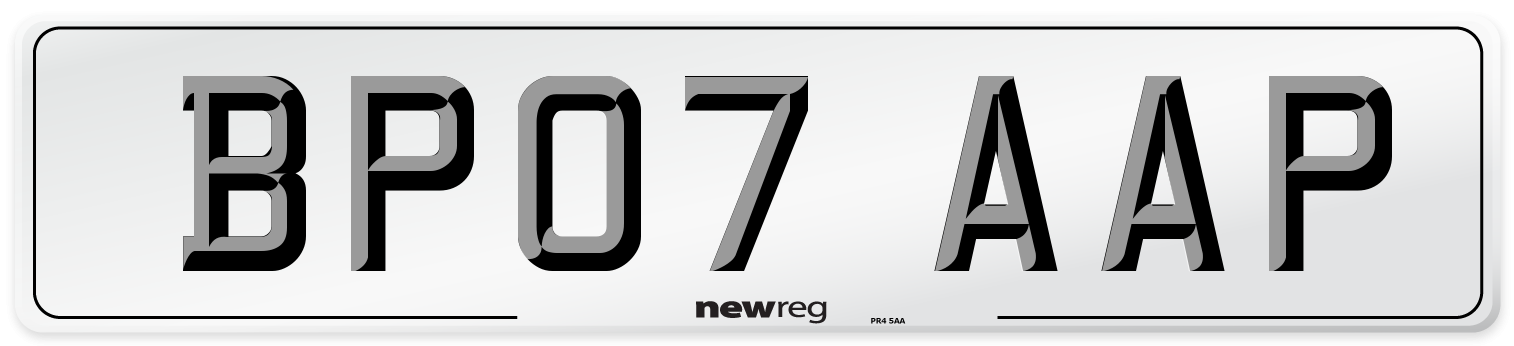 BP07 AAP Number Plate from New Reg